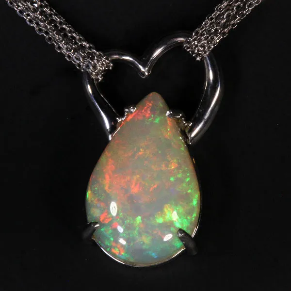 Moriartys Gem Art Necklaces 14K White Gold Pear Shaped Opal Pendant