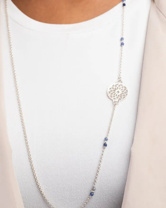 Necklaces KOAY Silver Store Sodalite Circle Necklace