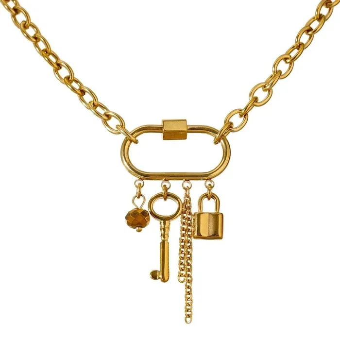 Necklaces Mabel Love Co Lock Key Pendant Necklace