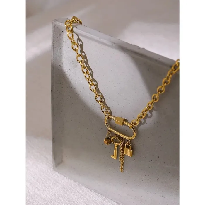 Necklaces Mabel Love Co Lock Key Pendant Necklace