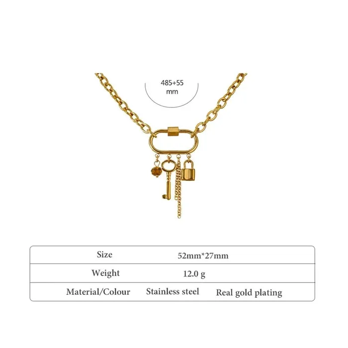 Necklaces Mabel Love Co Lock Key Pendant Necklace