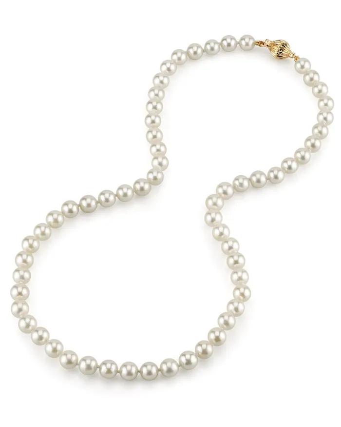 Necklaces SPT White Japanese Akoya Choker Length Pearl Necklace 6570mm AAA Quality