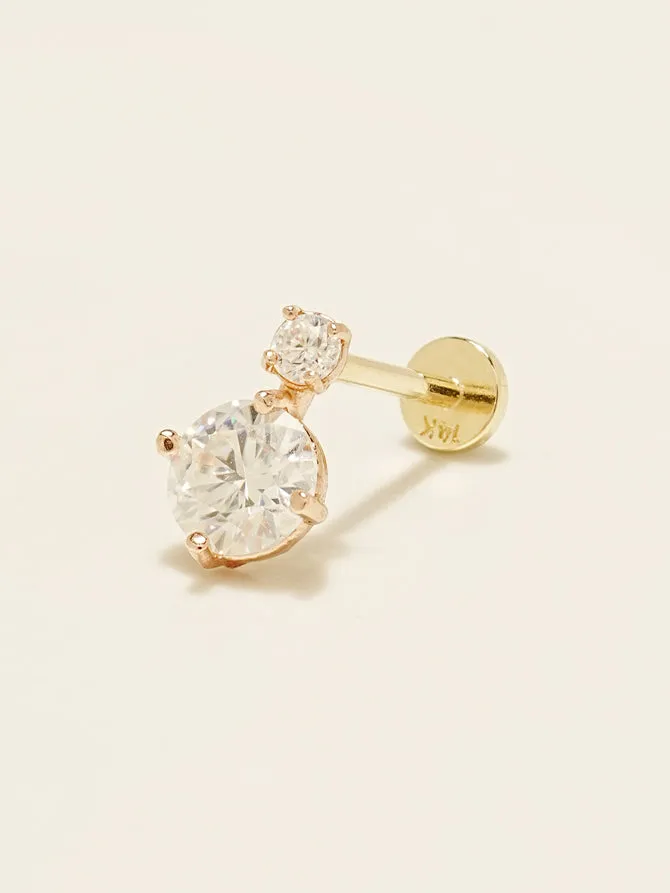 PreStyled Sets MinimalBijoux 14K Gold Misty Moissanite Internally Threaded Labret Piercing 20G18G16G