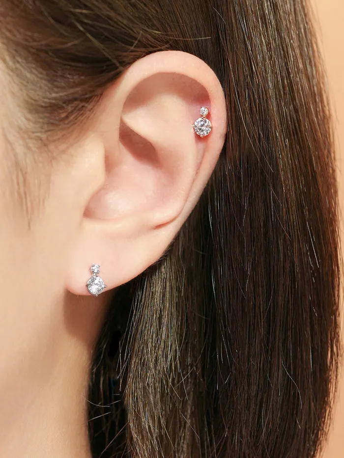 PreStyled Sets MinimalBijoux 14K Gold Misty Moissanite Internally Threaded Labret Piercing 20G18G16G