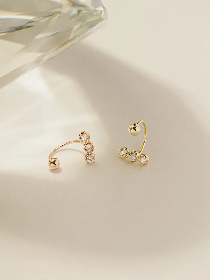 PreStyled Sets MinimalBijoux 14K Gold Triple Cubic Curve Piercing 20G
