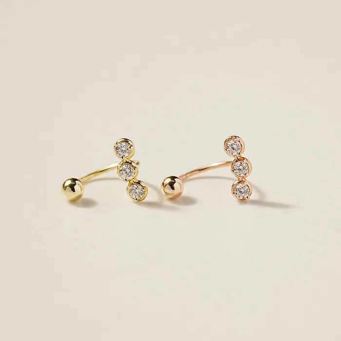 PreStyled Sets MinimalBijoux 14K Gold Triple Cubic Curve Piercing 20G