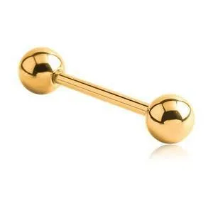 PreStyled Sets Tulsa Body Jewelry 16g Gold Industrial Barbell