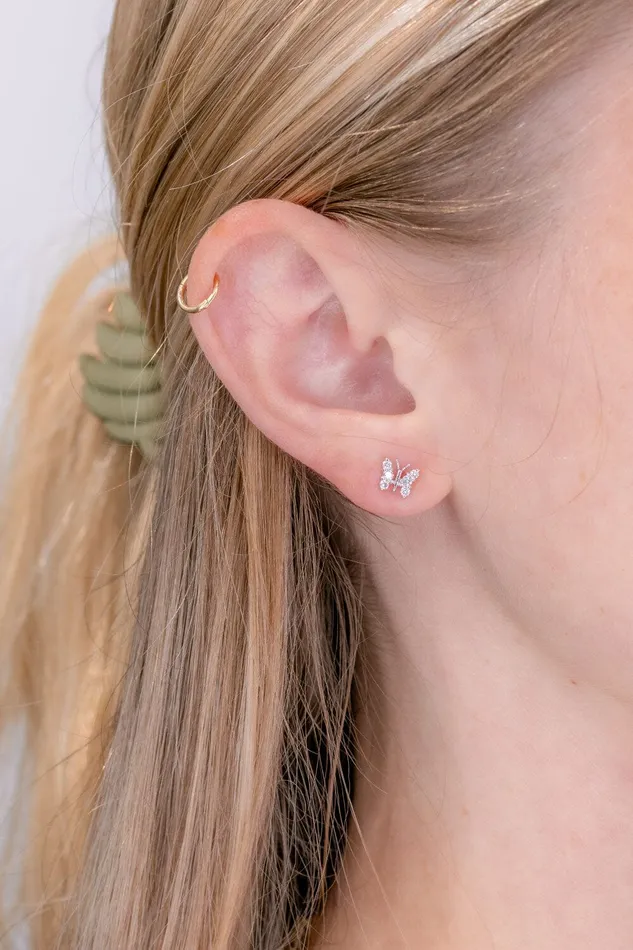 Princess Bride Diamonds Earrings White Gold Diamond Butterfly Studs