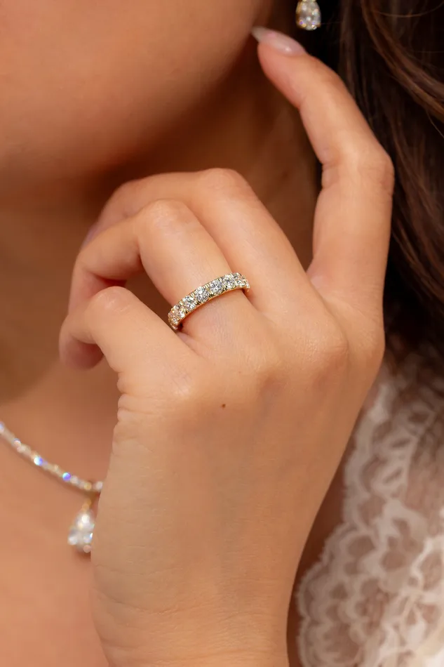 Princess Bride Diamonds Rings 4mm Core Pav Lab Diamond Ring