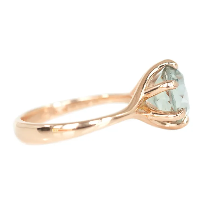 Rings Anueva Jewelry 337ct GIA BlueGrey Montana Sapphire Low Profile Six Prong Split Shank Ring in 14k Rose Gold