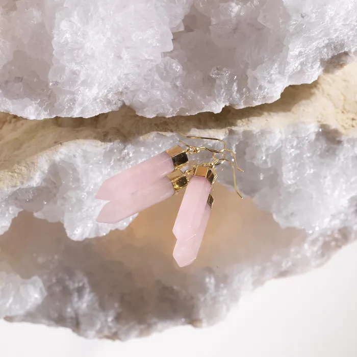 Rose Quartz Point Earrings Beau Life Earrings