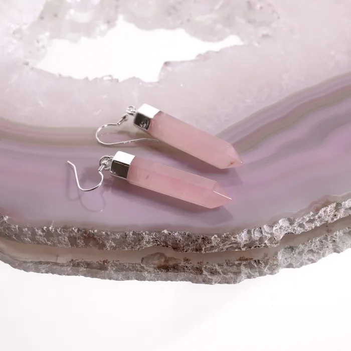 Rose Quartz Point Earrings Beau Life Earrings