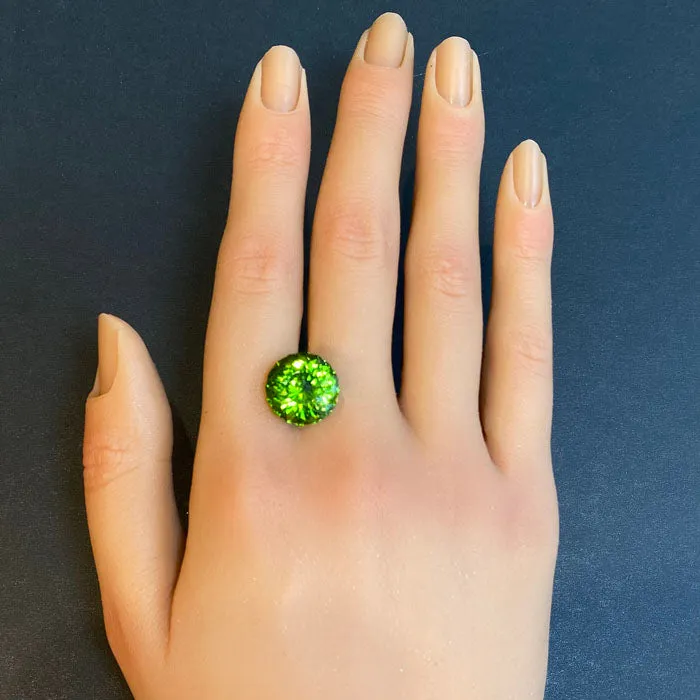 Round Portguese Cut GoGo Peridot 1437 Carats vendorunknown Rings