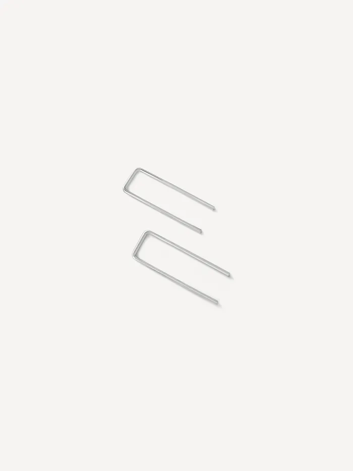 Sheena Marshall Jewelry Earrings Tiny Staple Threader Earrings Sterling Silver