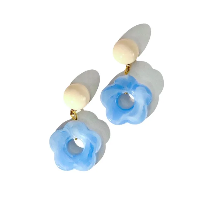shopsnackbreak Earrings Jelly Flower Earrings in Blue Raspberry