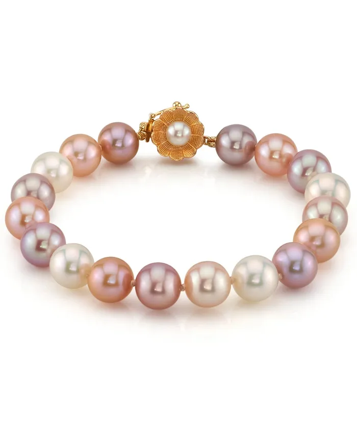 SPT Bracelets 8595mm Multicolor Freshwater Pearl Bracelet AAAA Quality