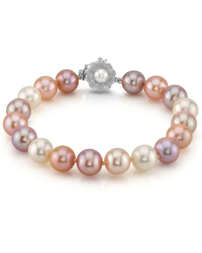 SPT Bracelets 8595mm Multicolor Freshwater Pearl Bracelet AAAA Quality