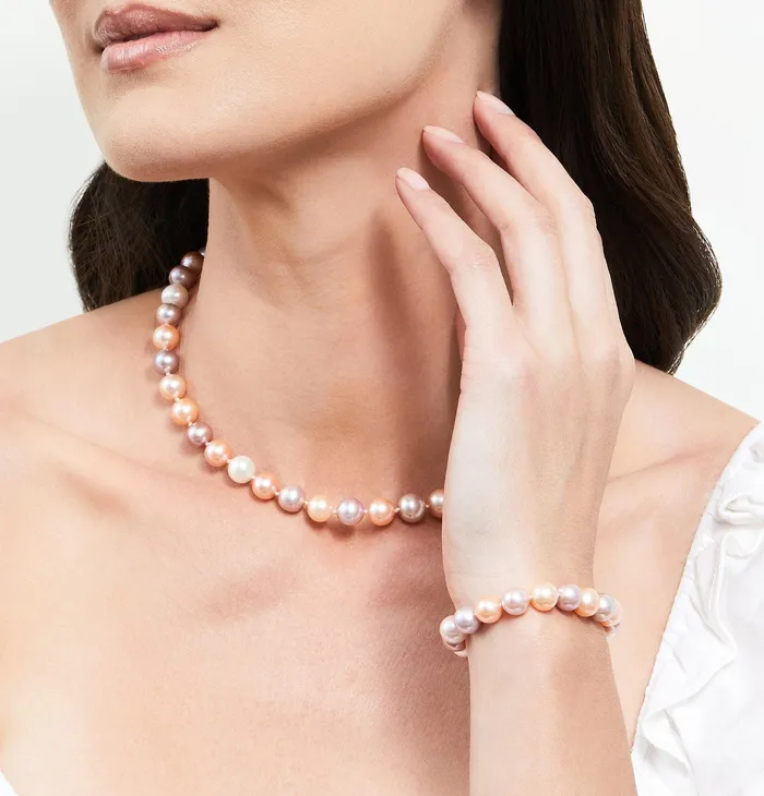 SPT Bracelets 8595mm Multicolor Freshwater Pearl Bracelet AAAA Quality