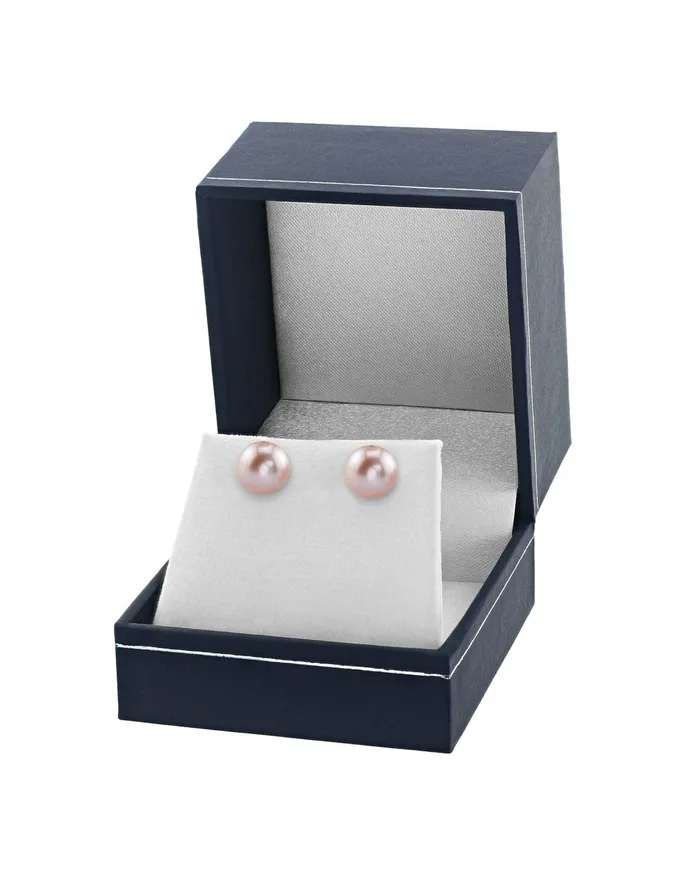 SPT Earrings 995mm Pink Freshwater Round Pearl Stud Earrings