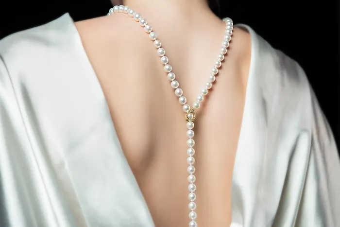 SPT Necklaces White Freshwater Pearl Adjustable lariat YShape 51 Inch Rope Length Necklace AAAA Quality