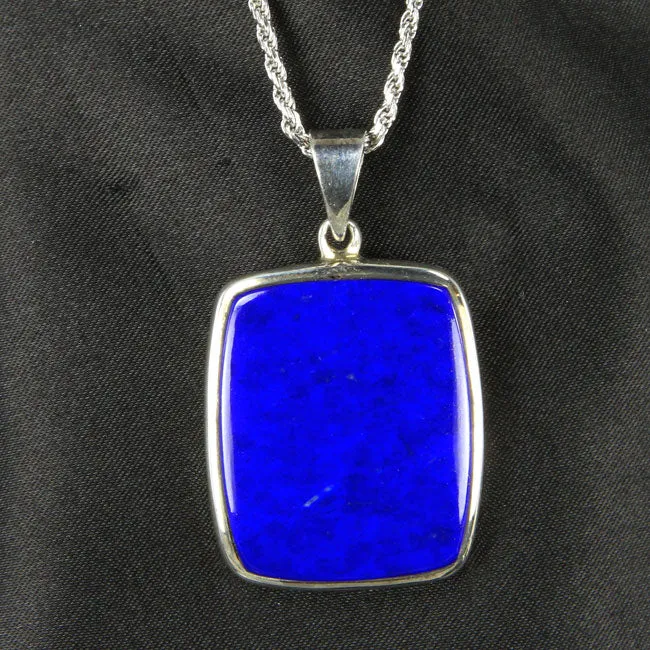 Sterling Silver Lapis Afghanistan Pendant Moriartys Gem Art Necklaces