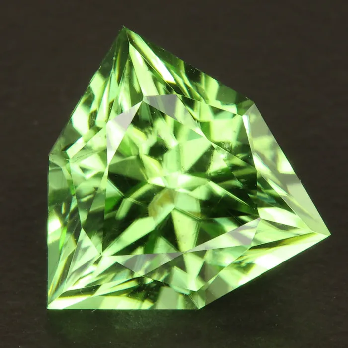 Trilliant Cut Peridot Gemstone 627 Carats Moriartys Gem Art Rings