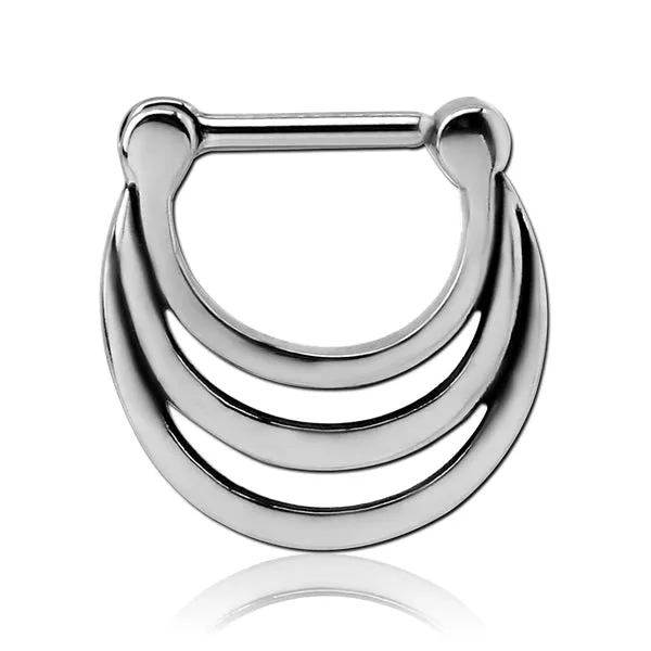 Tulsa Body Jewelry Bracelets Triple Stack Stainless Septum Clicker