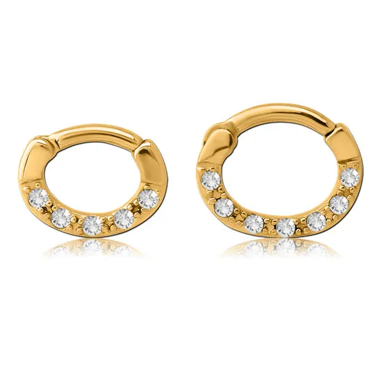 Tulsa Body Jewelry CZ Gold Septum Clicker PreStyled Sets
