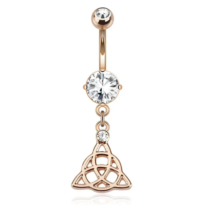 Tulsa Body Jewelry Earrings Celtic Knot Rose Gold Belly Dangle