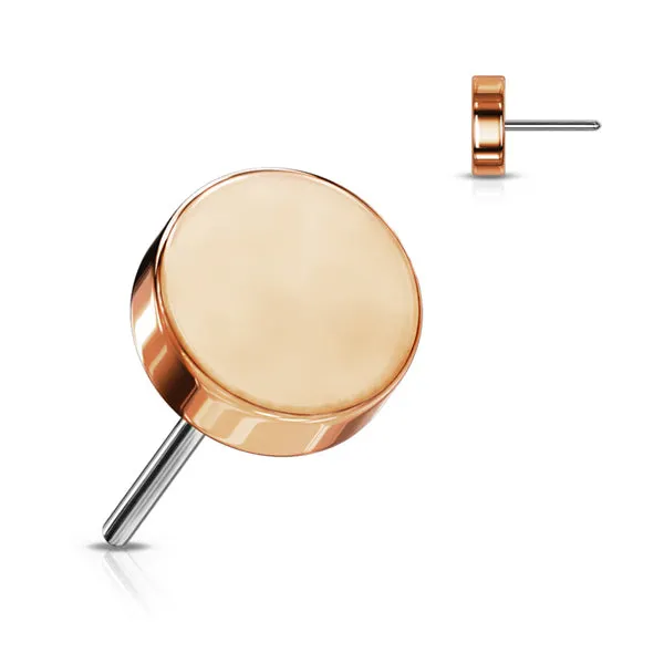 Tulsa Body Jewelry Earrings Disc Rose Gold Titanium Threadless End
