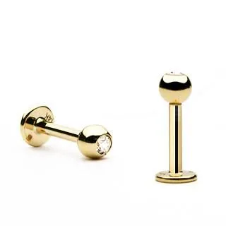Tulsa Body Jewelry PreStyled Sets 16g CZ Yellow 14k Gold Labret Tulsa Body Jewelry PreStyled Sets 16g CZ Yellow 14k Gold Labret