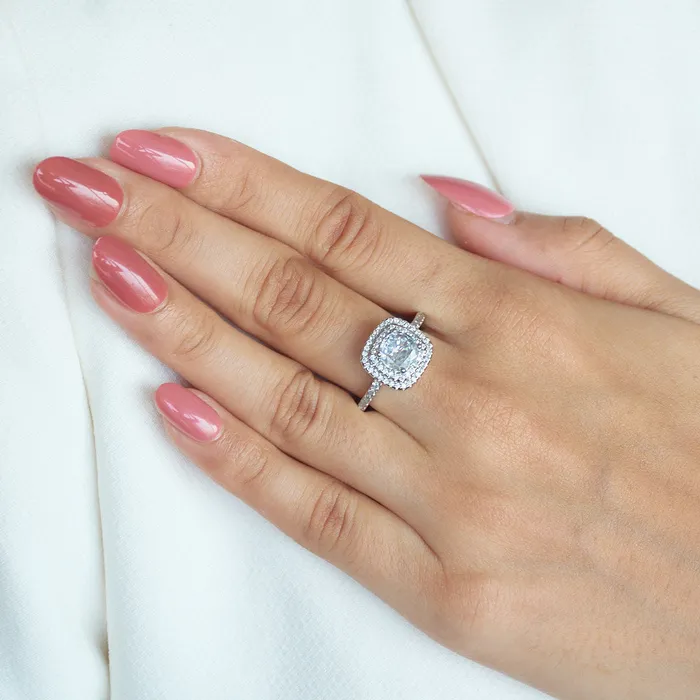 Upakarna Square Studded Diamond Ring Rings