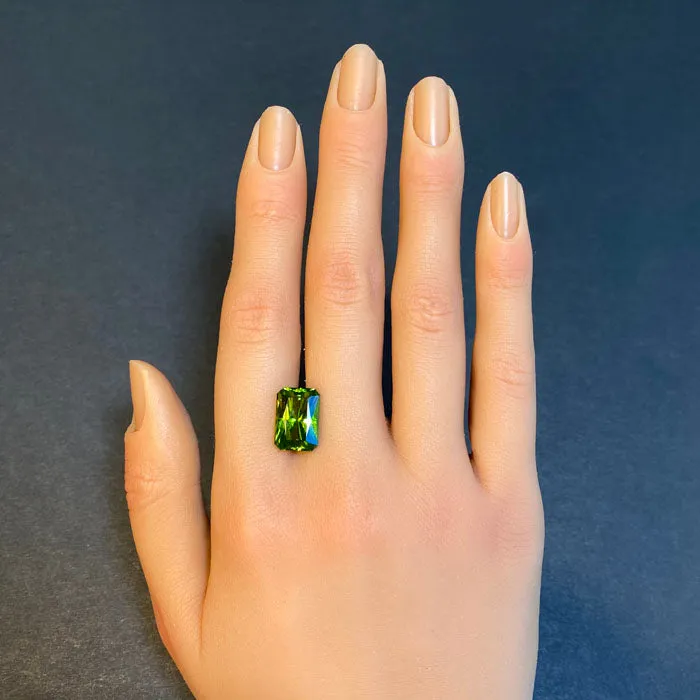 vendorunknown Earrings Brilliant Style Emerald Cut Peridot 858 Carats