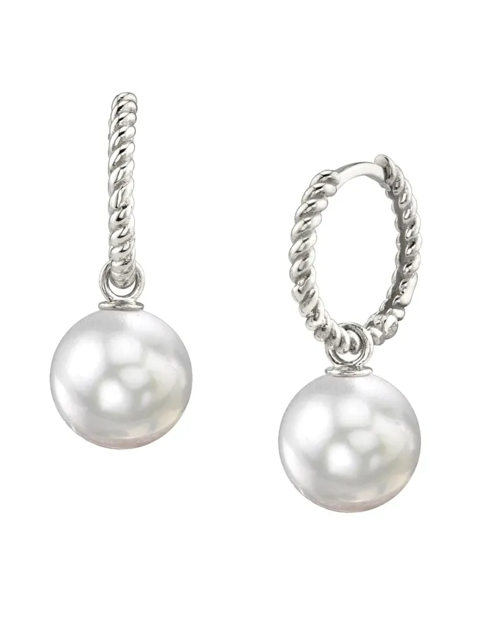 White South Sea Pearl Lyra Hoop Earrings SPT Earrings