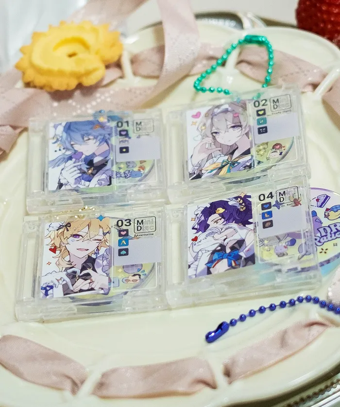 Yeurei Charm Necklaces Honkai Star Rail Maid Cafe Mini CD Charm