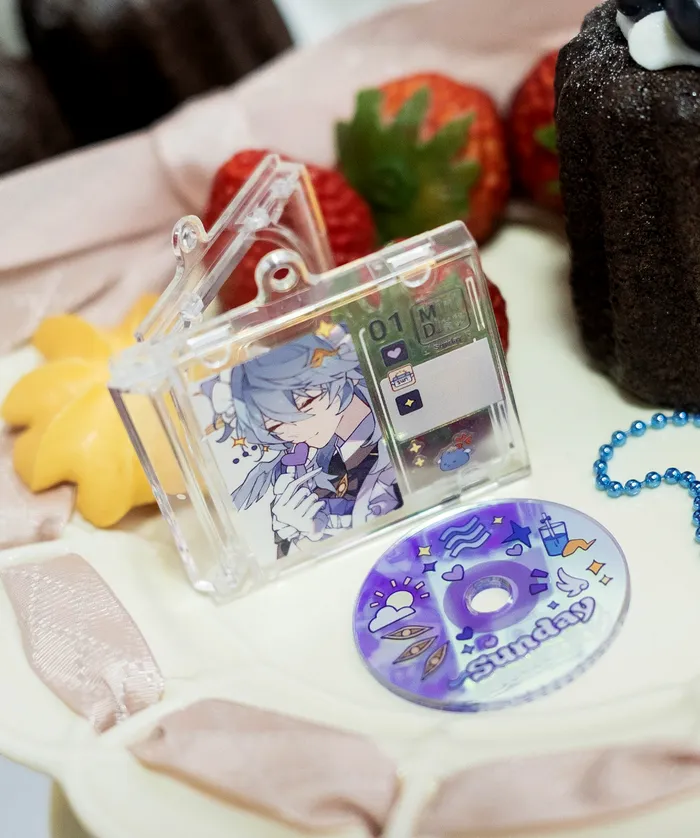 Yeurei Charm Necklaces Honkai Star Rail Maid Cafe Mini CD Charm
