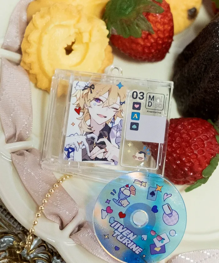 Yeurei Charm Necklaces Honkai Star Rail Maid Cafe Mini CD Charm