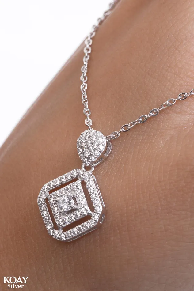 Zircon Hexa Necklace KOAY Silver Store Necklaces Zircon Hexa Necklace KOAY Silver Store Necklaces