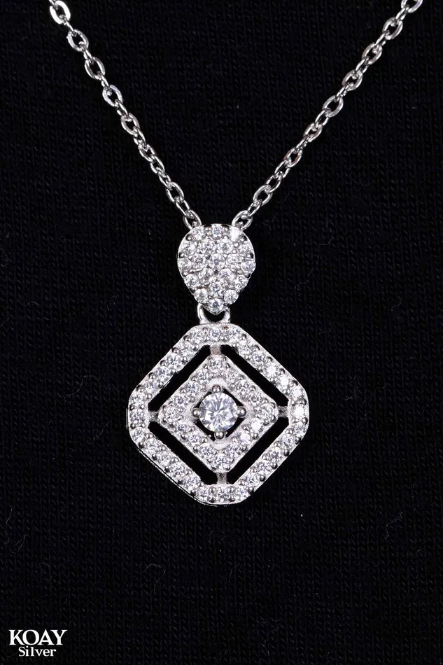 Zircon Hexa Necklace KOAY Silver Store Necklaces Zircon Hexa Necklace KOAY Silver Store Necklaces