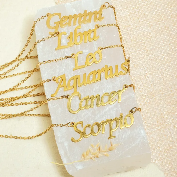 Zodiac Name Necklaces Upakarna Necklaces