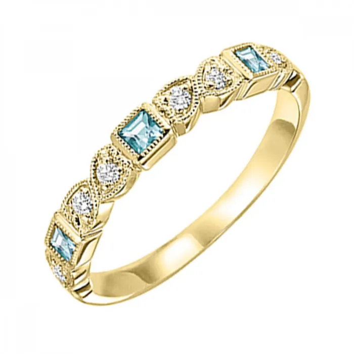 10K Gold Stackable Blue Topaz Band Shop IDC estore Rings