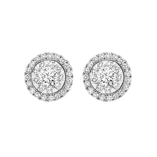 14K Diamond Earrings 033 CTW Gems One Earrings