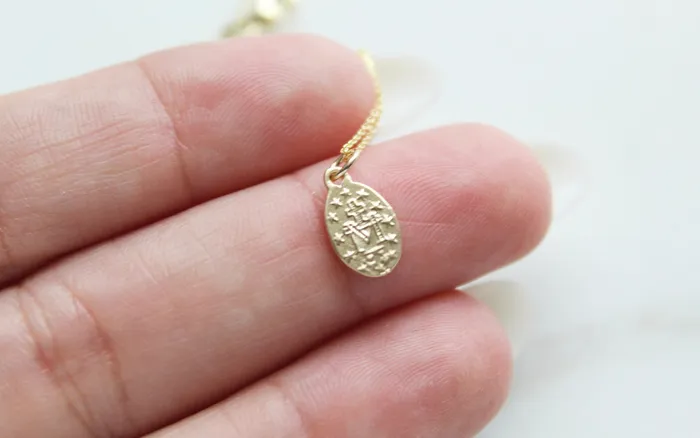 14k Gold Miraculous Medal Necklace TheLittleCatholic Necklaces