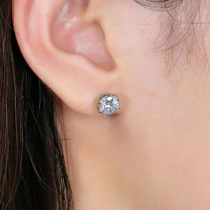14k White Gold Moissanite Fashionable Stud Earrings 2ctw Luxus Moissanite Rings Jewelry Earrings