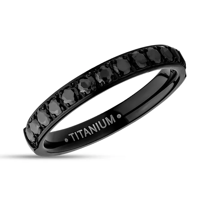 3mm Titanium Wedding Ring CZ Wedding Ring Black Titanium Ring Engagement Ring Clean Casting Jewelry Rings
