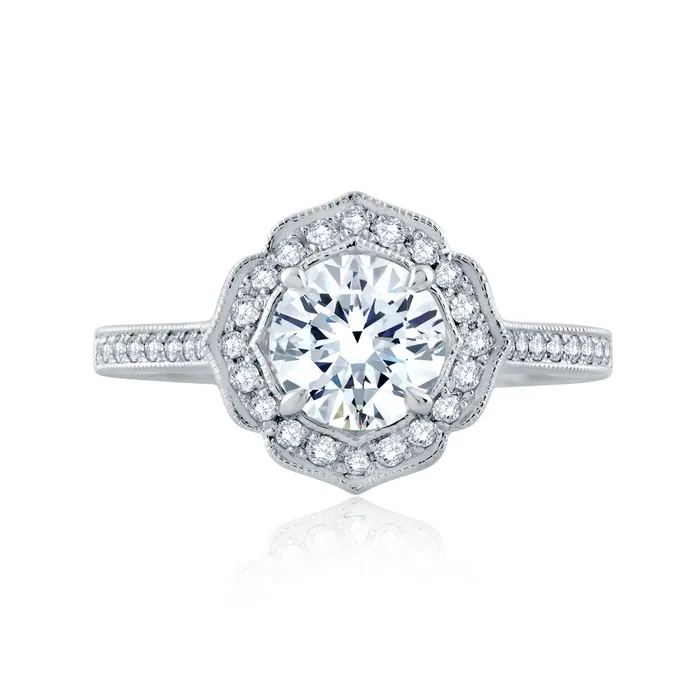 AJAFFE Seasons of Love Round Diamond Engagement Ring Setting 022 ctw International Diamond Center Rings AJAFFE Seasons of Love Round Diamond Engagement Ring Setting 022 ctw International Diamond Center Rings