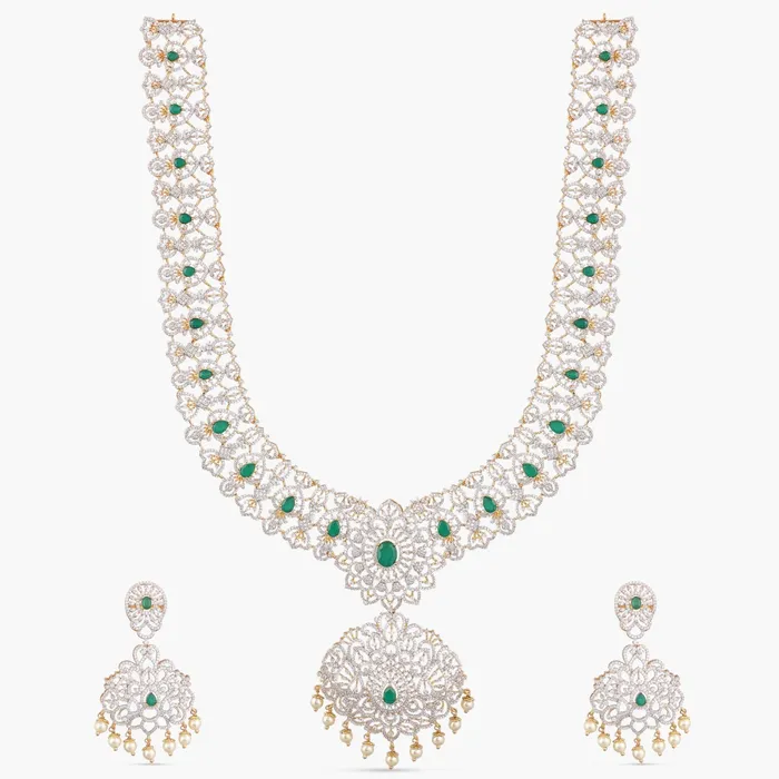 Ahana CZ Silver Necklace Set SILVER Necklaces