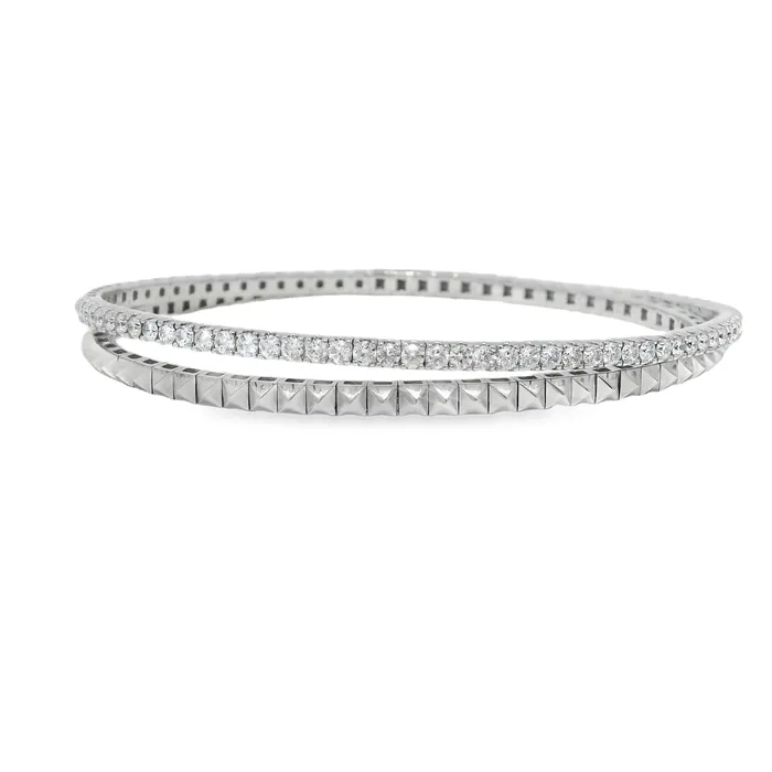 Bracelets International Diamond Center White Gold Diamond Wrap Bracelet