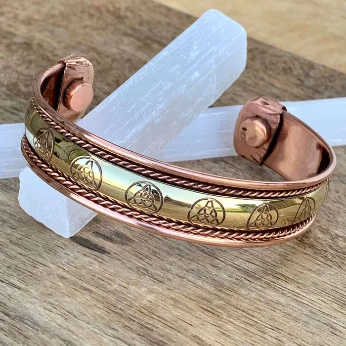Bracelets Powerful Copper Bracelet Handmade Cuff Wristband Magic Crystals