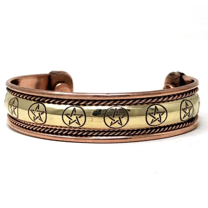 Bracelets Powerful Copper Bracelet Handmade Cuff Wristband Magic Crystals
